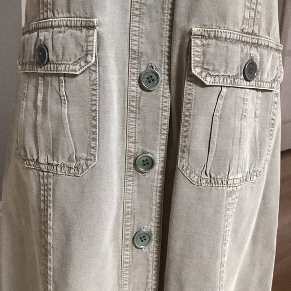 The Territory Ahead Classic Sleeveless, 4 Pocket, Army Green Dress in Size 6P - Picture 3 of 7